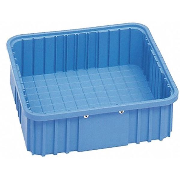 Divider Box, Blue, Polypropylene, 11 in W, 8 in H, .44 cu ft Volume Capacity