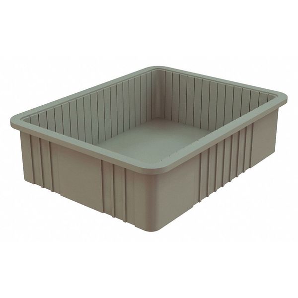Divider Box, Gray, Polypropylene, 17 in W, 6 in H, .44 cu ft Volume Capacity