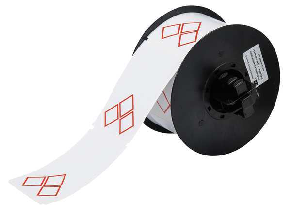 Thermal Transfer Label, Red on White, Labels/Roll: 340
