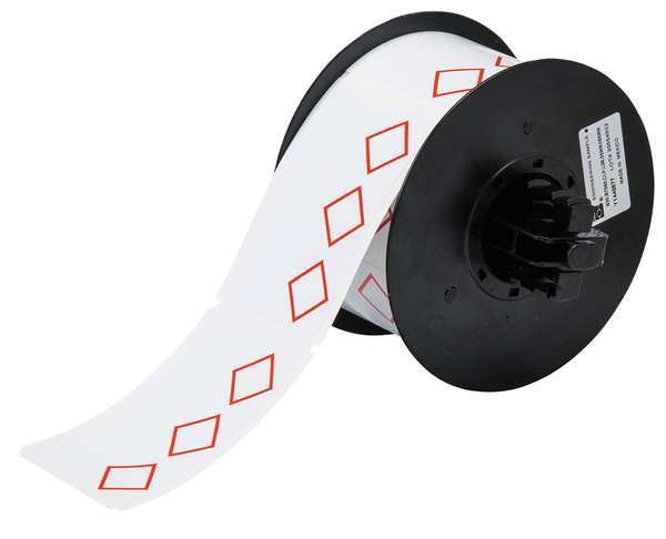 Thermal Transfer Label, Red on White, Labels/Roll: 340