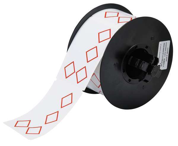 Thermal Transfer Label, Red on White, Labels/Roll: 340