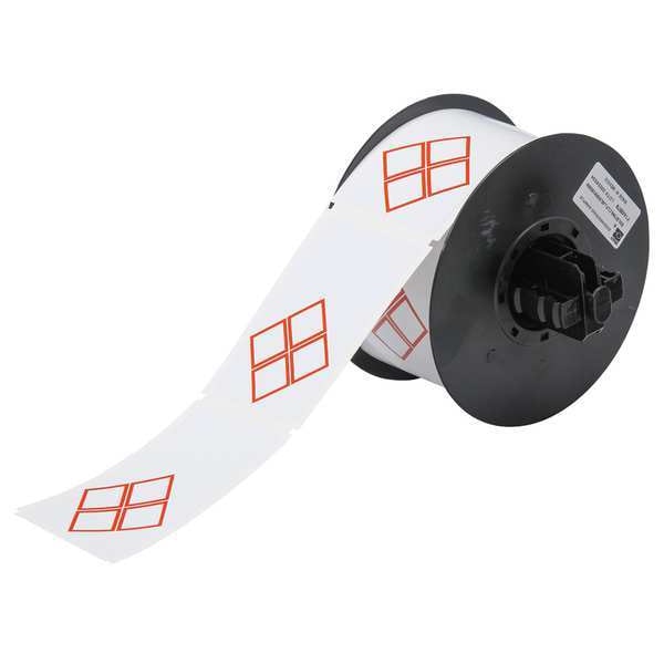 Thermal Transfer Label, Red on White, Labels/Roll: 340