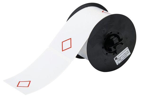 Thermal Transfer Label, Red on White, Labels/Roll: 270