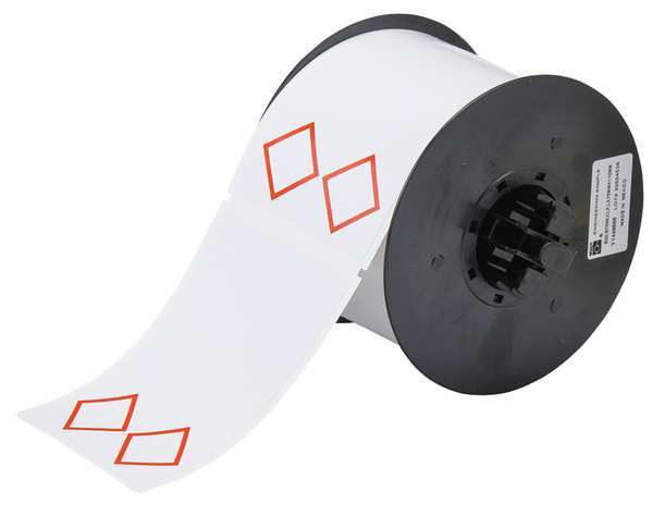 Thermal Transfer Label, Red on White, Labels/Roll: 270