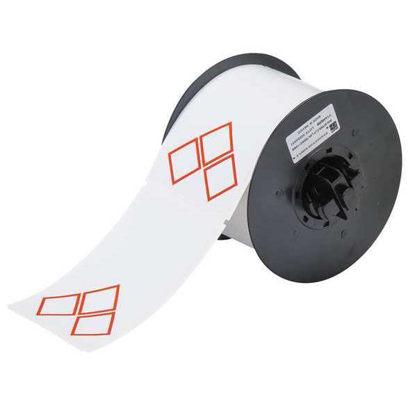 Thermal Transfer Label, Red on White, Labels/Roll: 270