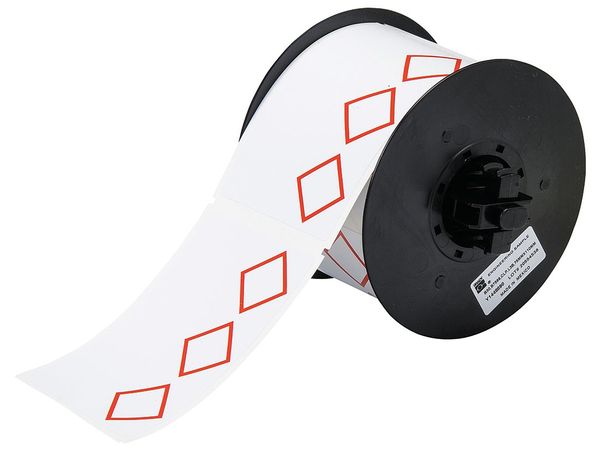Thermal Transfer Label, Red on White, Labels/Roll: 270