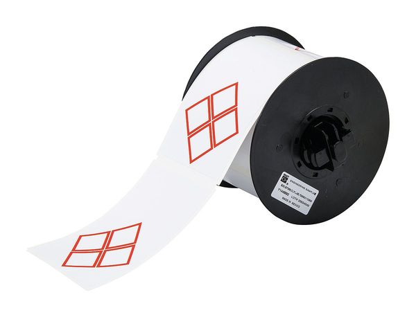 Thermal Transfer Label, Red on White, Labels/Roll: 270