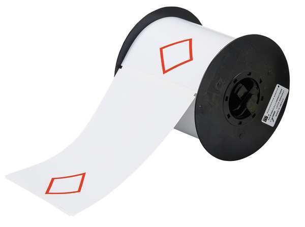 Thermal Transfer Label, Red on White, Labels/Roll: 200