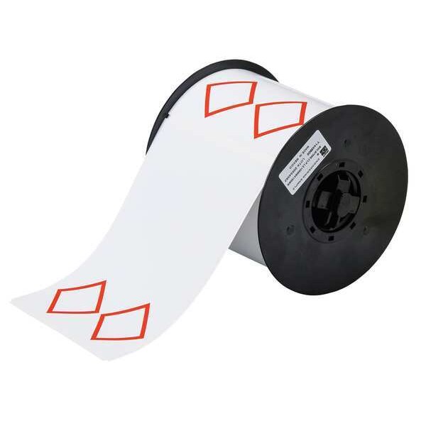 Thermal Transfer Label, Red on White, Labels/Roll: 200
