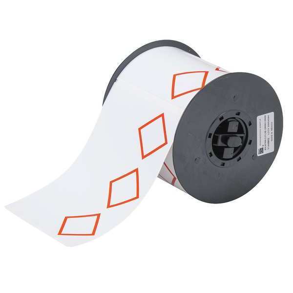 Thermal Transfer Label, Red on White, Labels/Roll: 200