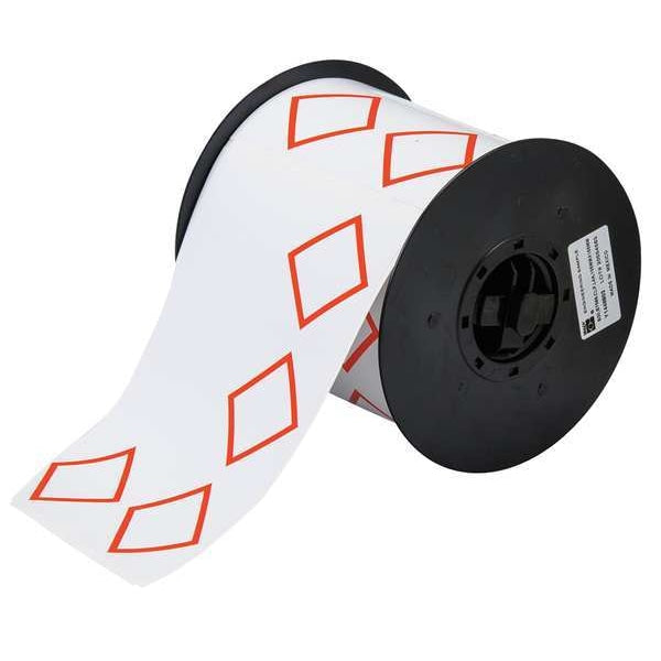 Thermal Transfer Label, Red on White, Labels/Roll: 200