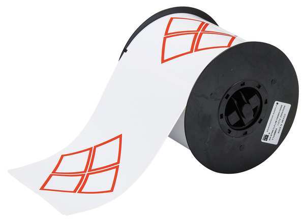 Thermal Transfer Label, Red on White, Labels/Roll: 200