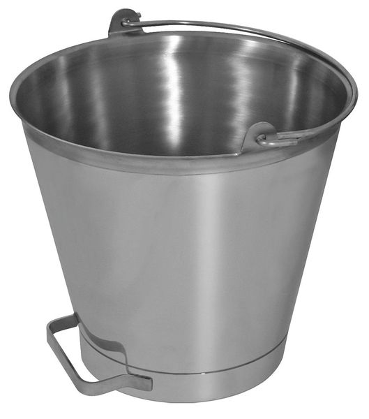 Pail, 16 qt, Stainless Steel, Extra Handle