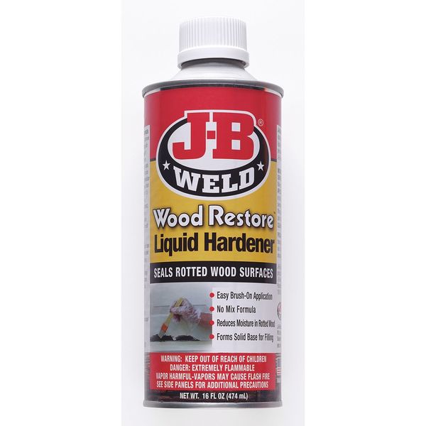 Liquid Hardener, 1 pt, Bottle, Clear to Amber, Wood Restore