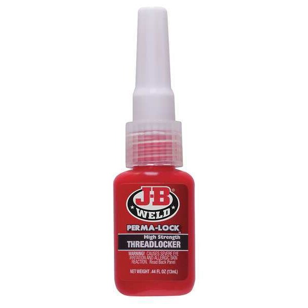 Threadlocker, J-B WELD Perma-Lock, Red, High Strength, Liquid, 13 mL Bottle