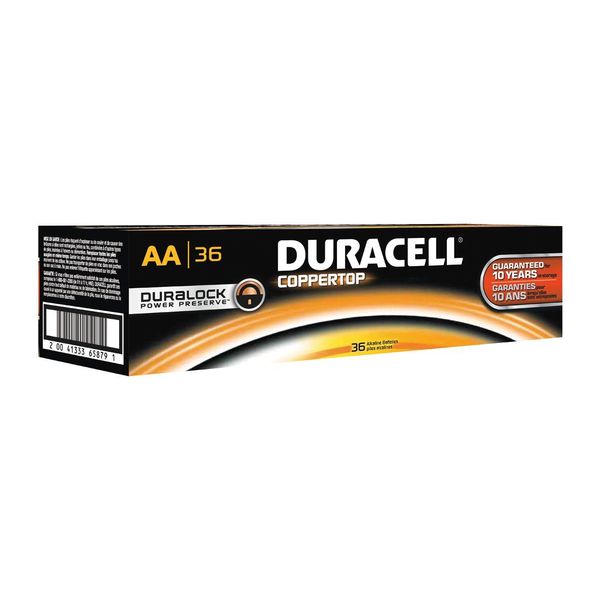 Coppertop AA Alkaline Battery, 1.5V DC, 36 Pack