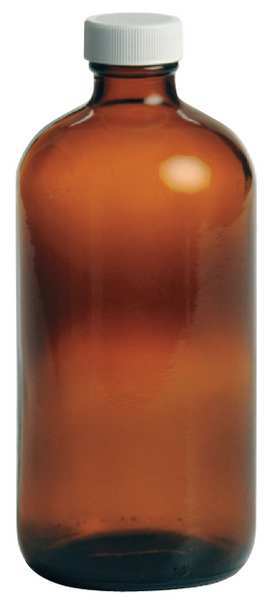 Glass Bottle, 16 oz., Amber, PK12