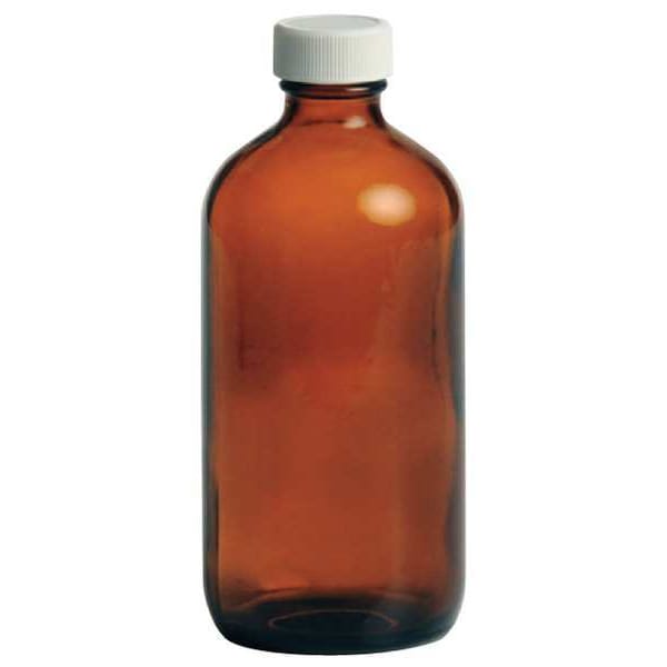 Glass Bottle, 8 oz., Amber, PK24