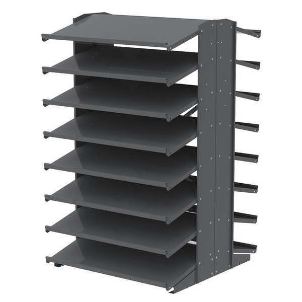 Steel Double-Sided Pick Rack, 36 in W x 60 in H x 16 Shelves, Gray