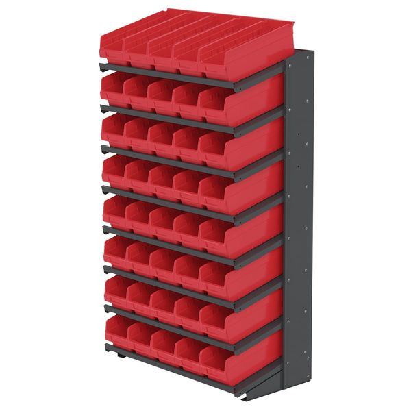 Steel Single-Sided Pick Rack, 36 in W x 60 in H x 8 Shelves, Gray