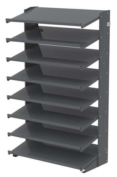Steel Single-Sided Pick Rack, 36 in W x 60 in H x 8 Shelves, Gray