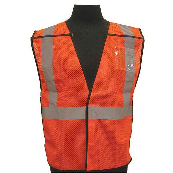 L/XL Class 2 High Visibility Vest, Orange, Gender: Unisex
