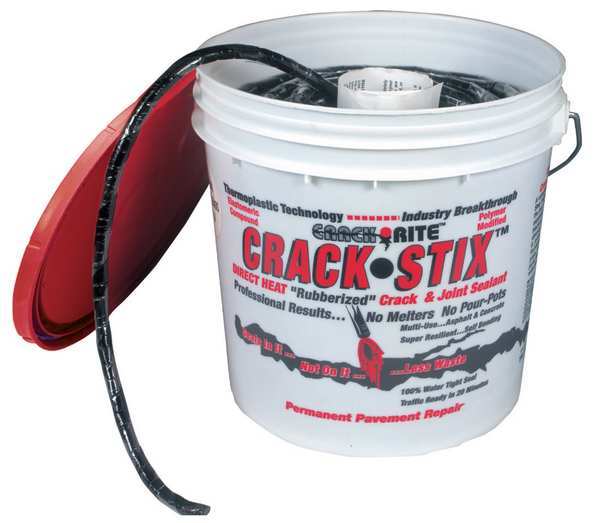 Crack Filler, 8 lb, Pail, Crack Rite, Asphalt, Black