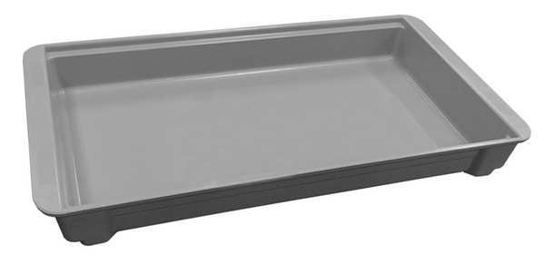 Stacking Container, Gray, Fiberglass Reinforced Composite, 20 3/4 in L, 11 1/4 in W, 2 3/8 in H