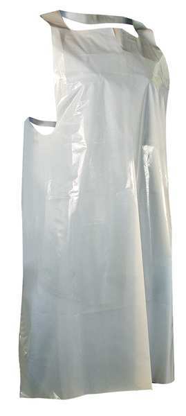 Disposable Apron, PE, 28x46, White, PK100