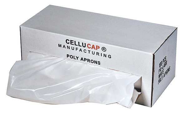 Disposable Apron, PE, 28x46, White, PK100