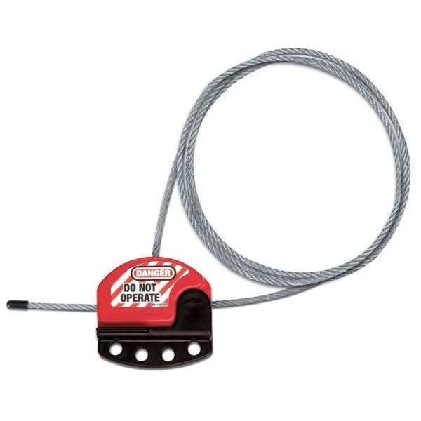 Adjustable Cble Lockout, 3 ft., 4 Lcks Max