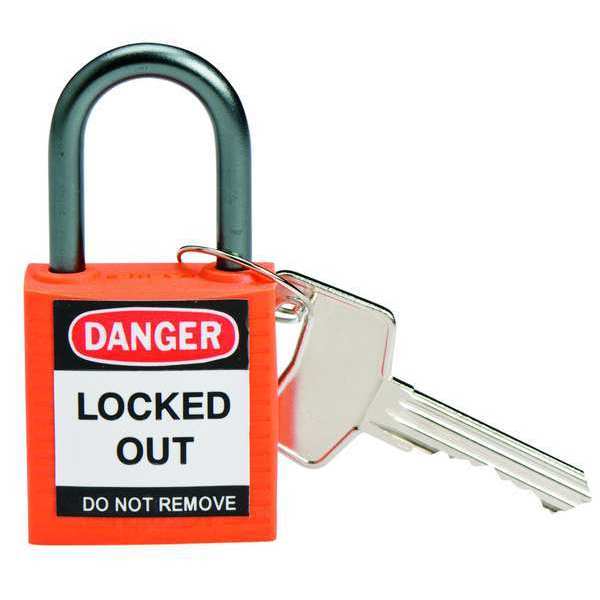 Lockout Padlock, KD, Orange, 1-2/5