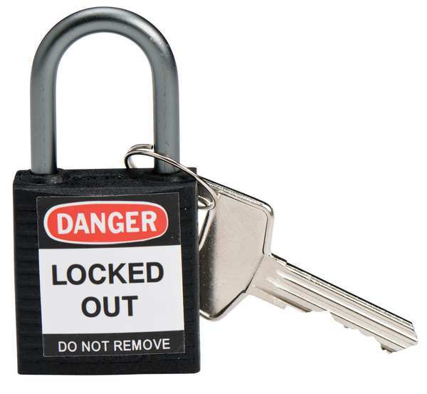 Lockout Padlock, KD, Black, 1-2/5