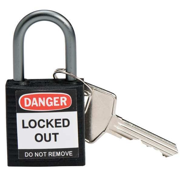 Lockout Padlock, KD, Black, 1-2/5