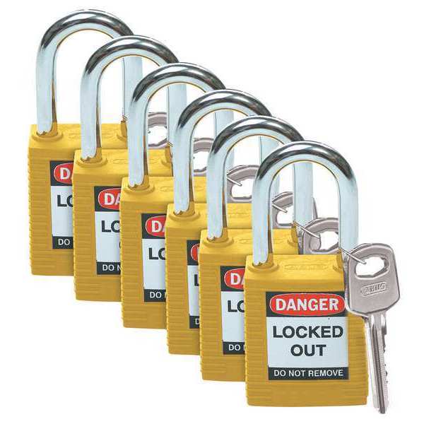 Lockout Padlock, KA, Yellow, 1-3/4