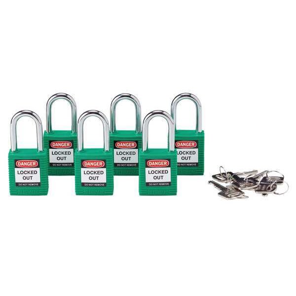 Lockout Padlock, KA, Green, 1-3/4
