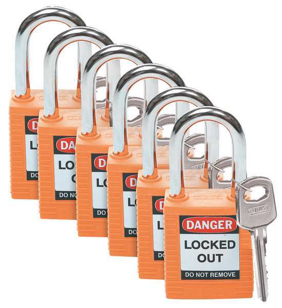 Lockout Padlock, KA, Orange, 1-3/4