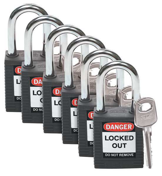 Lockout Padlock, KA, Black, 1-3/4