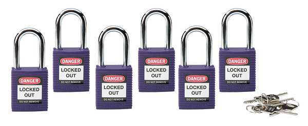 Lockout Padlock, KA, Purple, 1-3/4