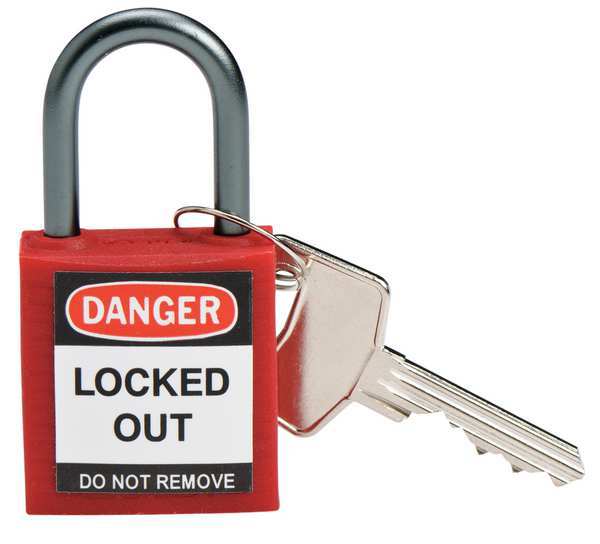 Lockout Padlock, KD, Red, 1-2/5