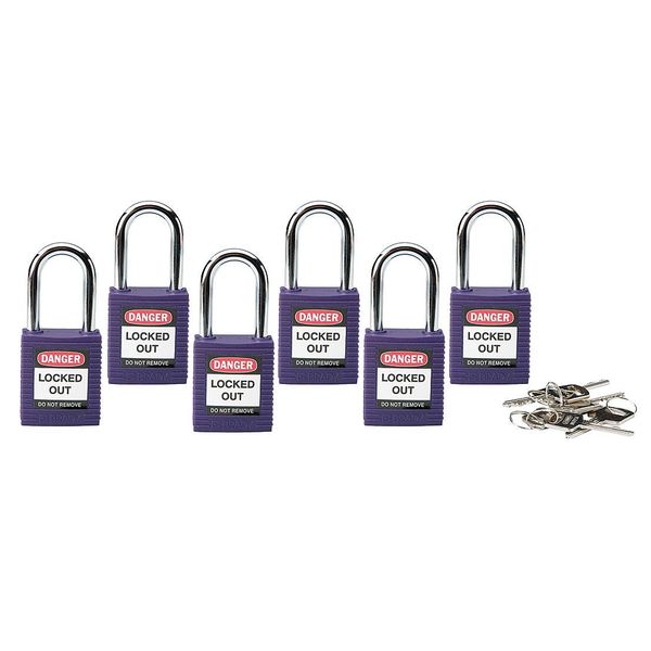 Lockout Padlock, KD, Purple, 1-3/4