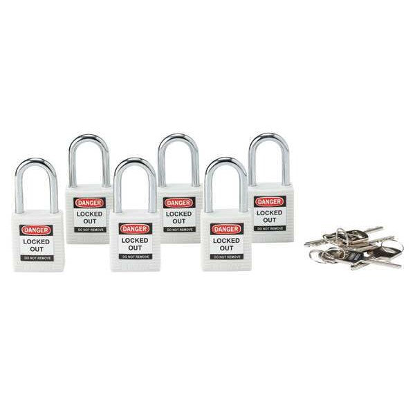 Lockout Padlock, KA, White, 1-3/4