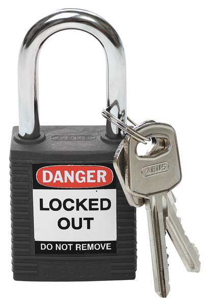 Lockout Padlock, KA, Black, 1-3/4