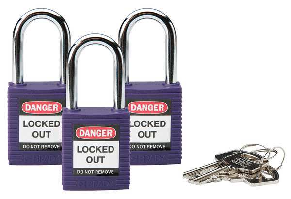Lockout Padlock, KA, Purple, 1-3/4