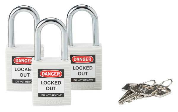 Lockout Padlock, KA, White, 1-3/4
