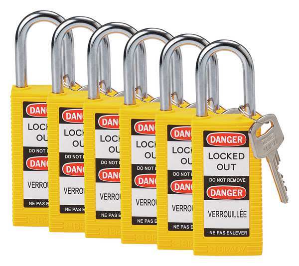 Lockout Padlock, KA, Yellow, 3