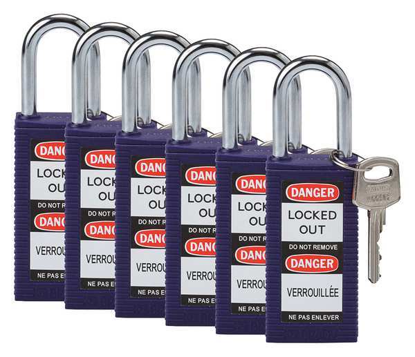 Lockout Padlock, KA, Purple, 3