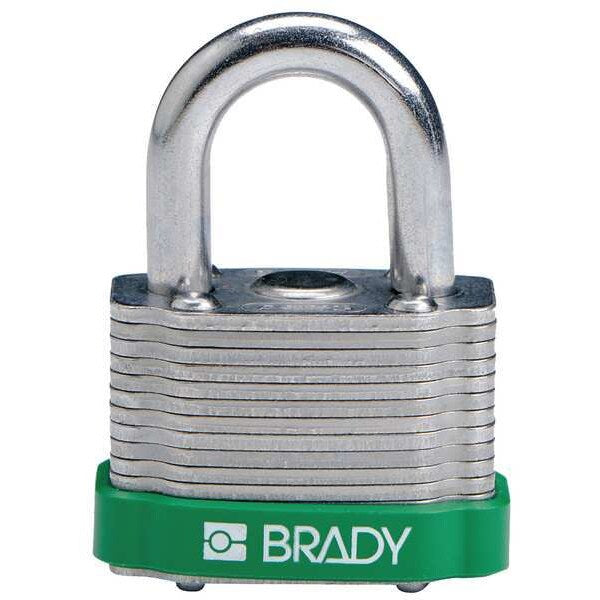 Keyed Padlock, Open, Rectangular Reinforced Steel Body, Hardened Steel Shackle, 23/32 in W