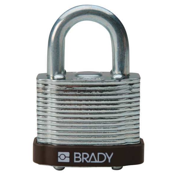 Keyed Padlock, Open, Rectangular Reinforced Steel Body, Hardened Steel Shackle, 23/32 in W