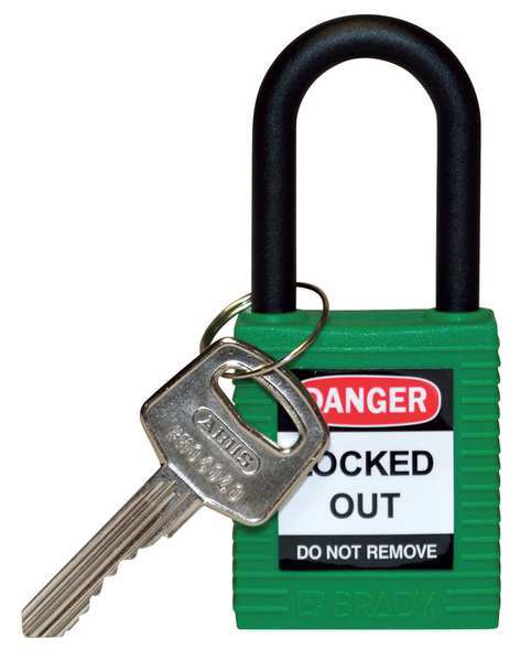 Lockout Padlock, KD, Green, 1-3/4